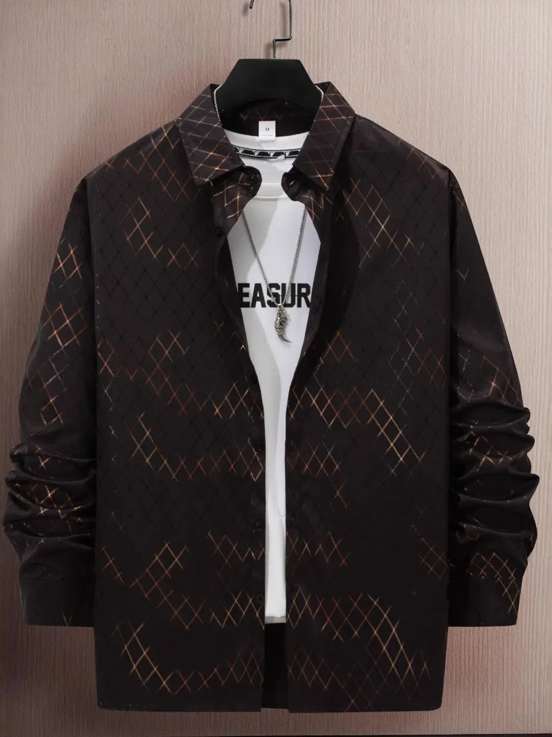 Men's Full Size Button Up Long Sleeve Shirt Plus Size