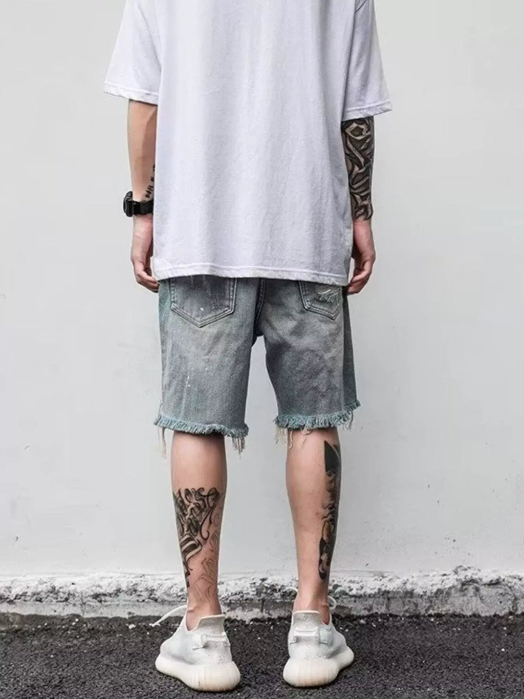 Men's Full Size Distressed Denim Shorts Plus Size