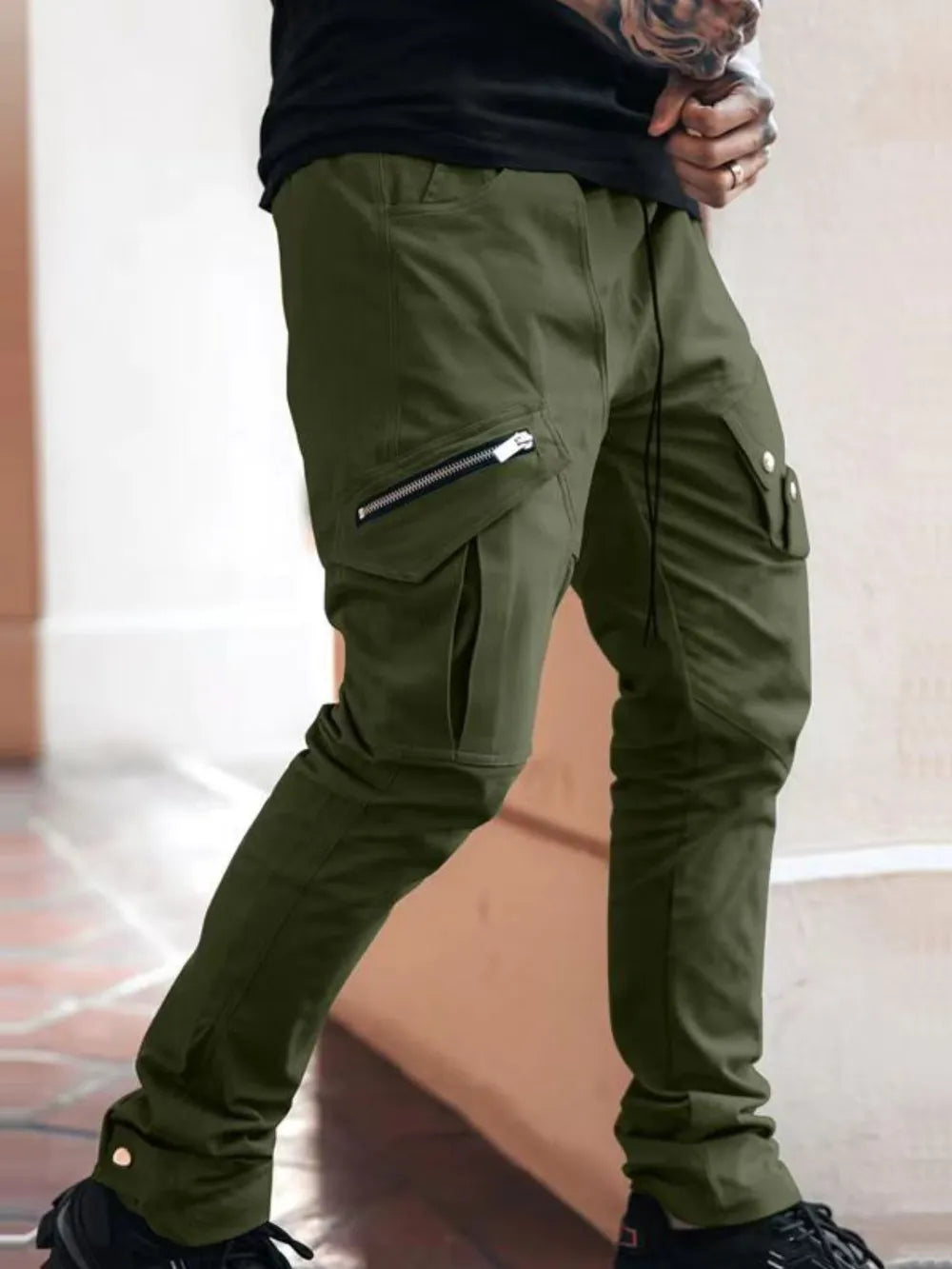 Men's Plus Size Pants with Cargo Pockets