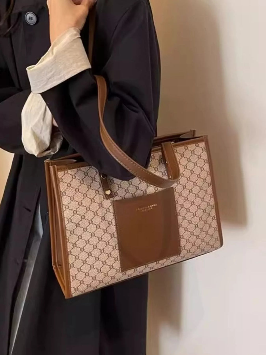 Patterned Tote Shoulder Bag