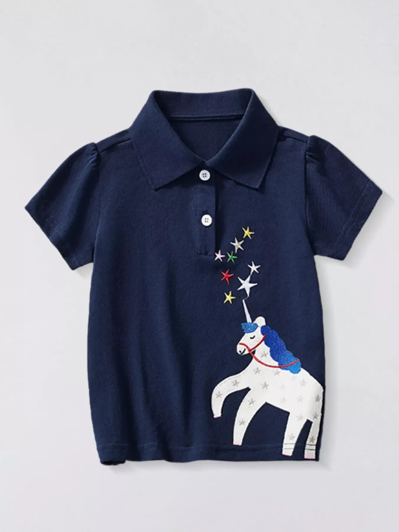 Children's Unicorn & Stars Embroidered Polo