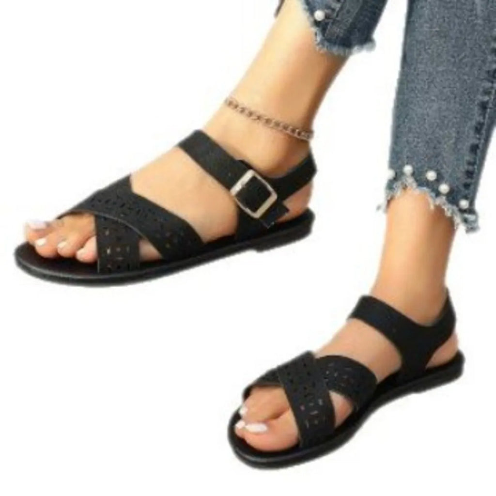 Crisscross Strap Flats Sandals