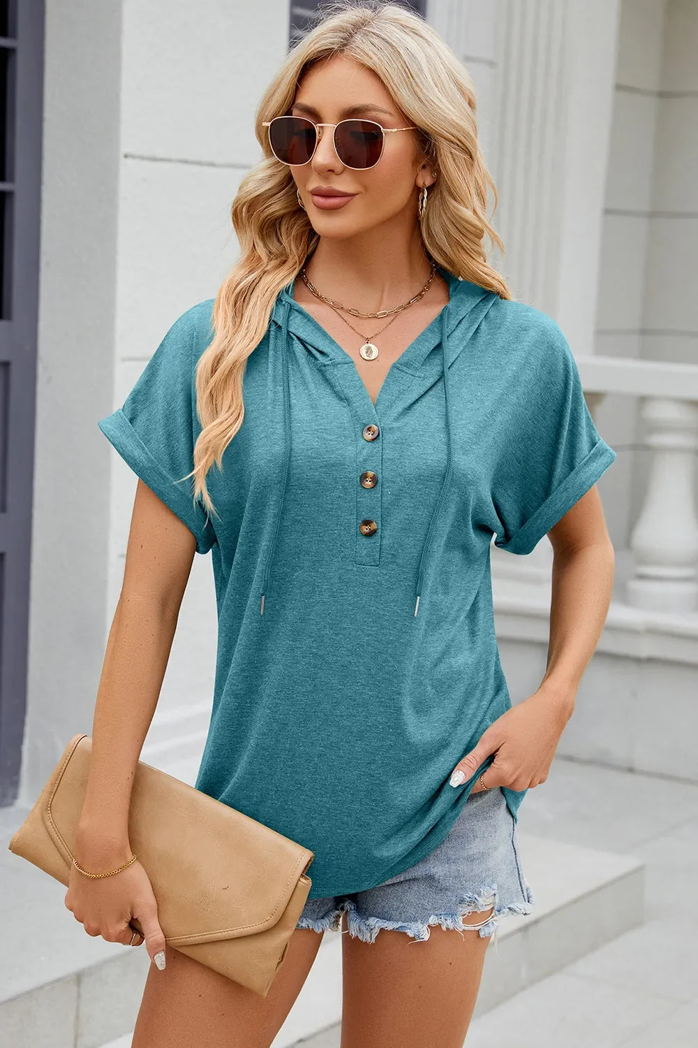 Florira Hooded Short Sleeve T-Shirt