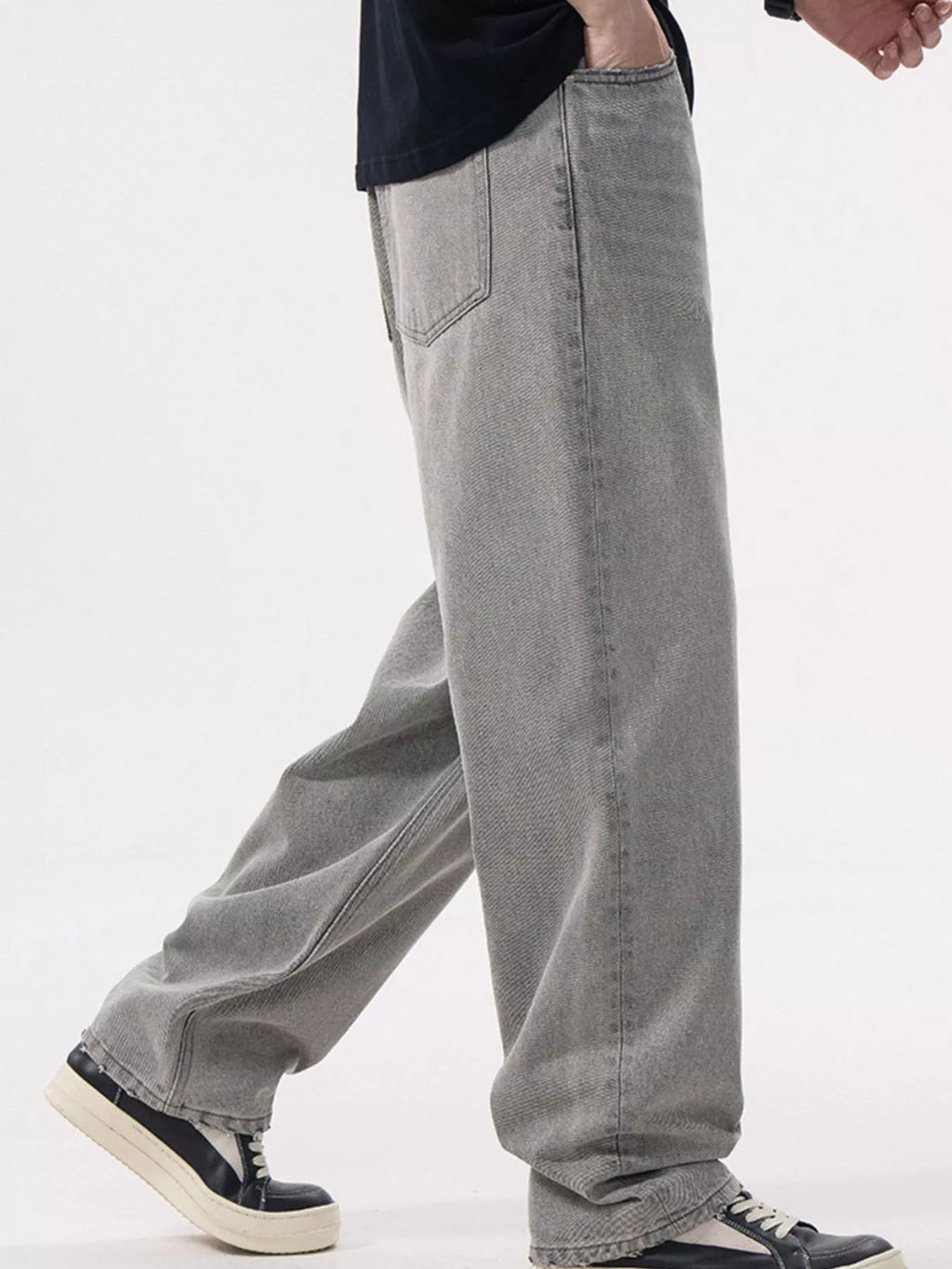 Men's Loose Fit Wash Jeans