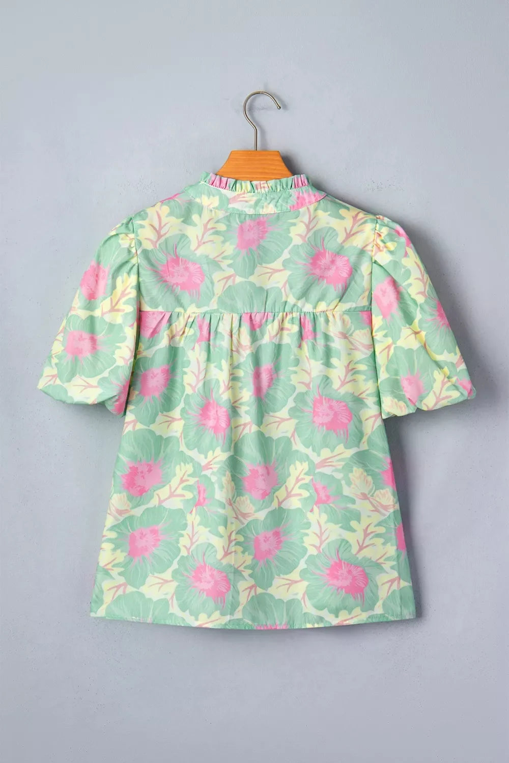 Floral Print Puff Sleeve Blouse