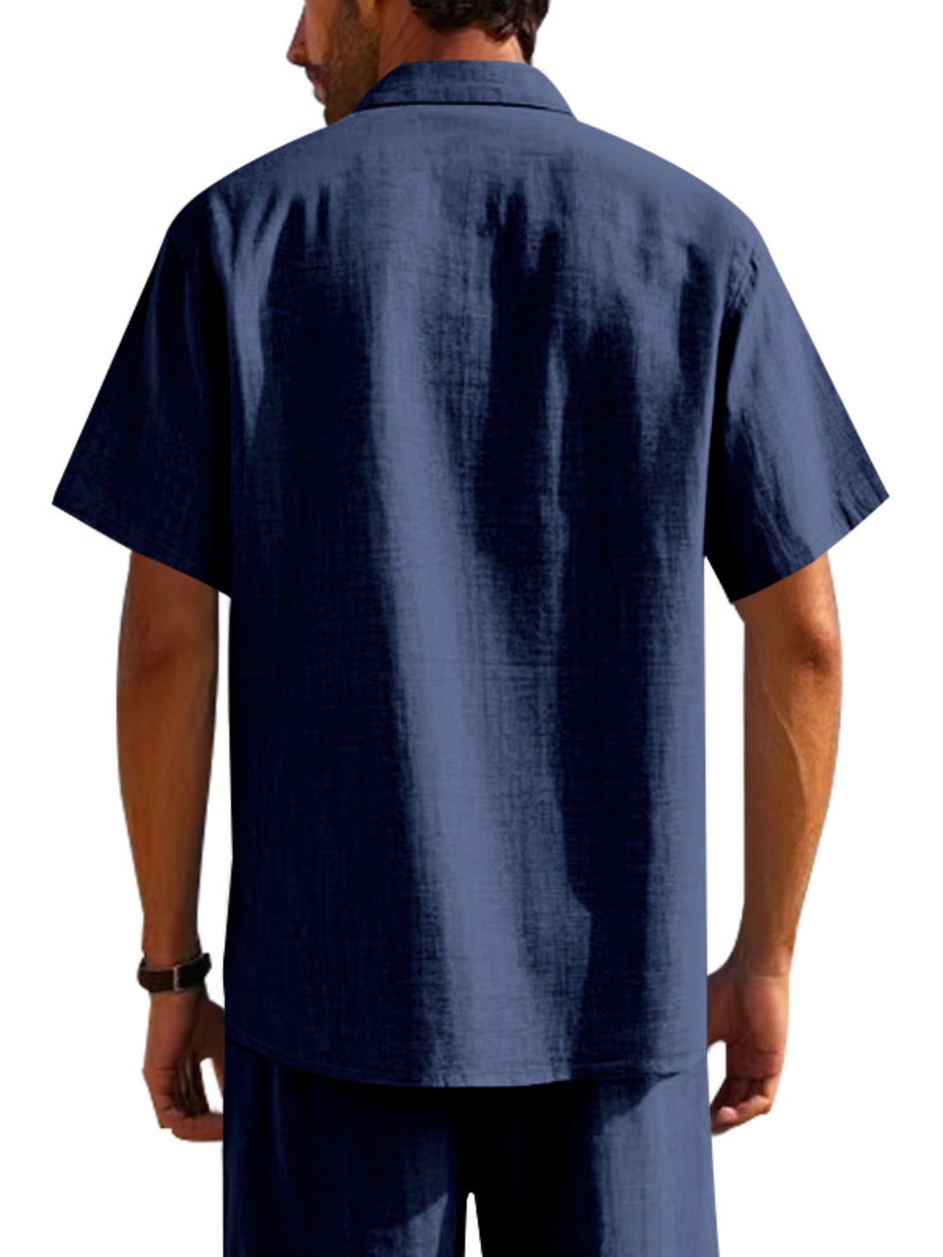 Men's Full Size Short Sleeve Shirt with Pockets Plus Size