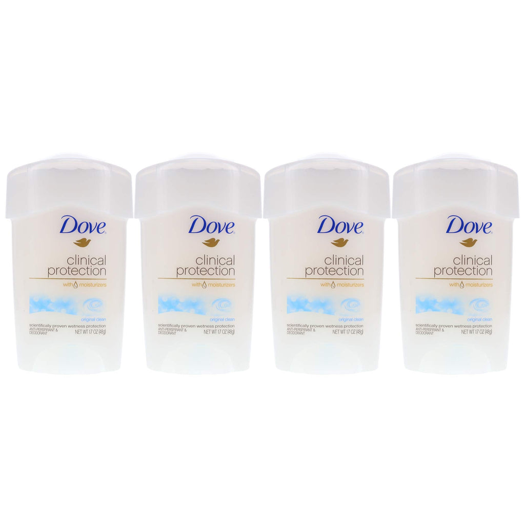 Dove Clinial Protection Deodorant Original Clean 1.7 oz (4 Pack) (Bundle)