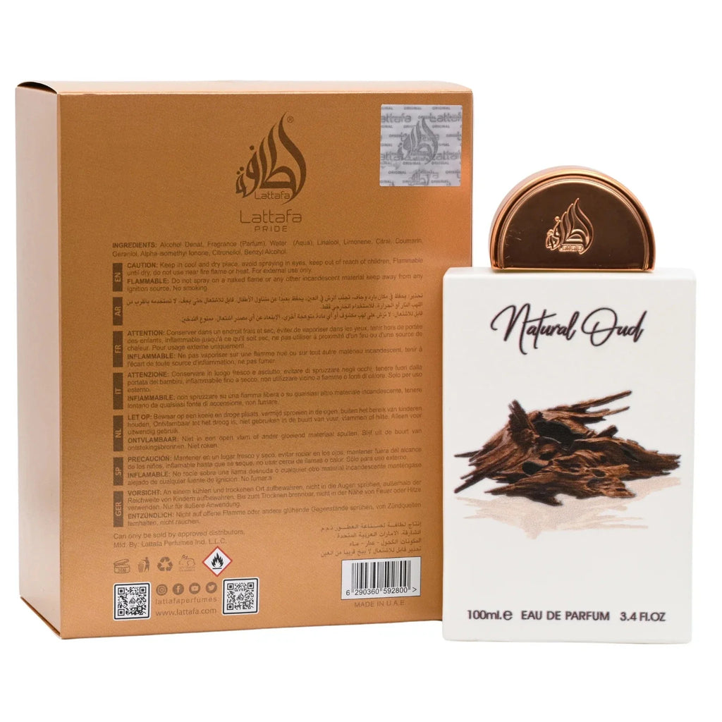 Pride Natural Oud by Lattafa Perfume for Unisex EDP 3.4 oz