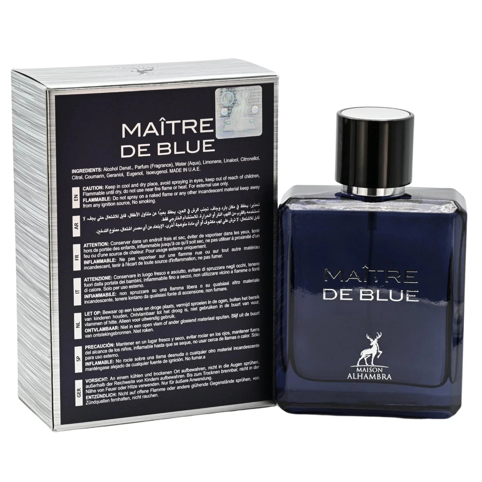 Maitre De Blue by Maison Alhambra EDP Spray for Men 3.4 oz