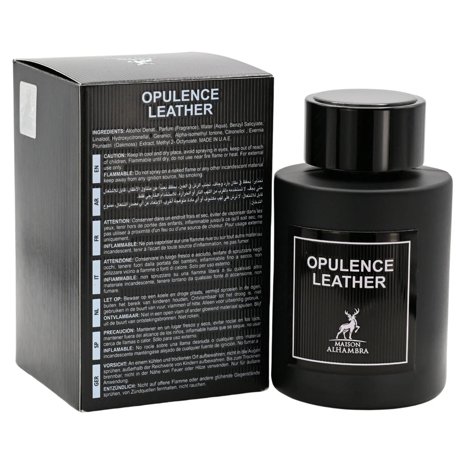 Opulence Leather by Maison Alhambra Cologne Men EDP 3.4 oz