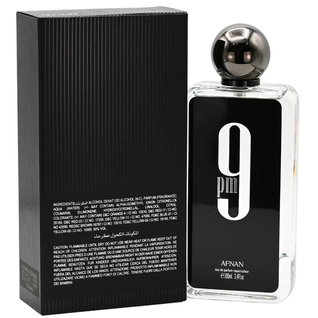 Afnan 9PM Eau De Parfum for Men EDP 3.4 oz