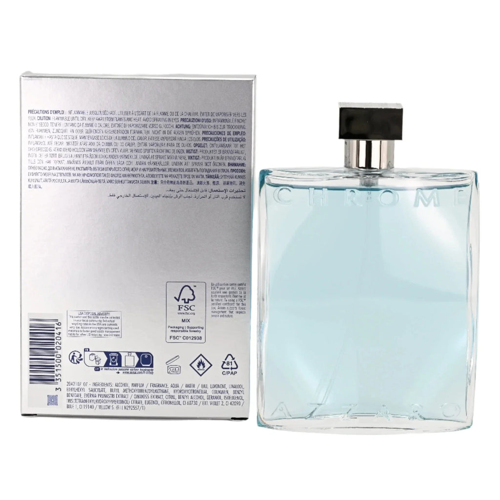 Azzaro Chrome Eau De Toilette Spray for Men EDT 6.7 oz