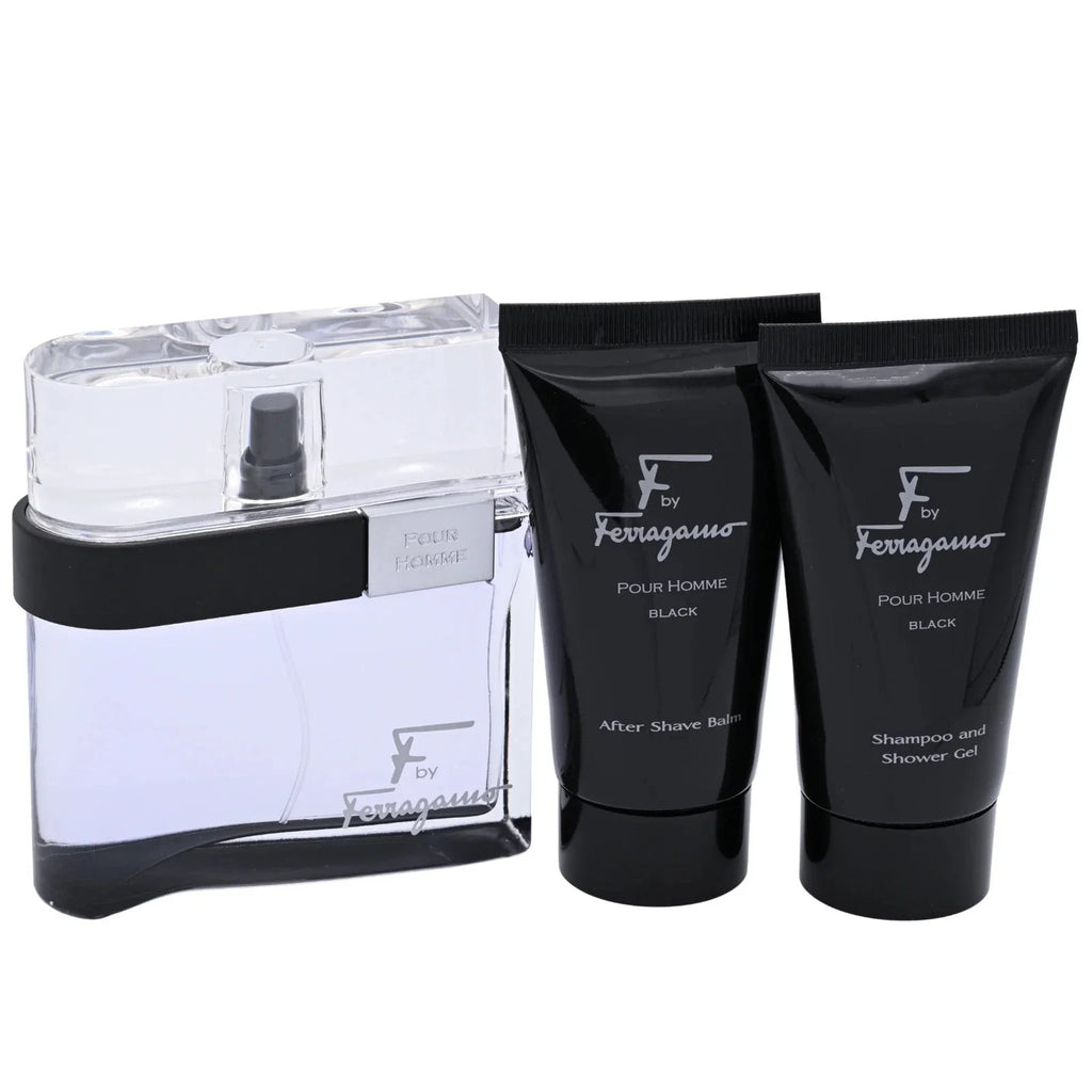 F Black by Salvatore Ferragamo for Men 3 pcs gift set