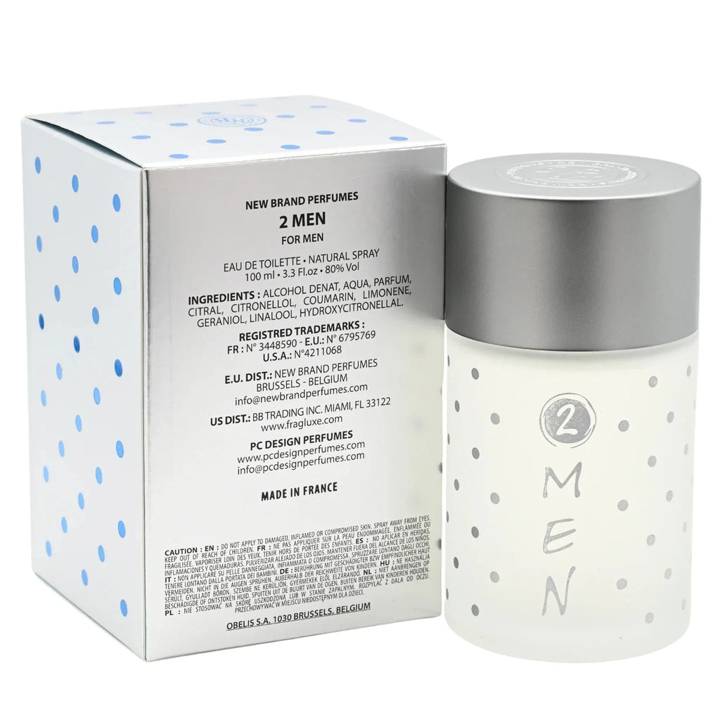 New Brand 2 Men for Men 3.3 oz EDT Spray