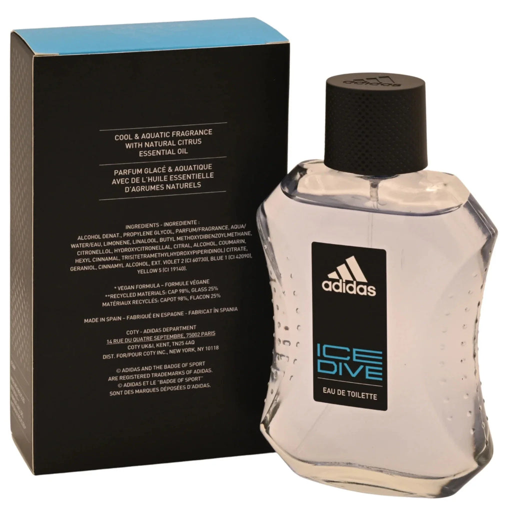 Adidas Ice Dive Cologne EDT 3.4 oz for Men
