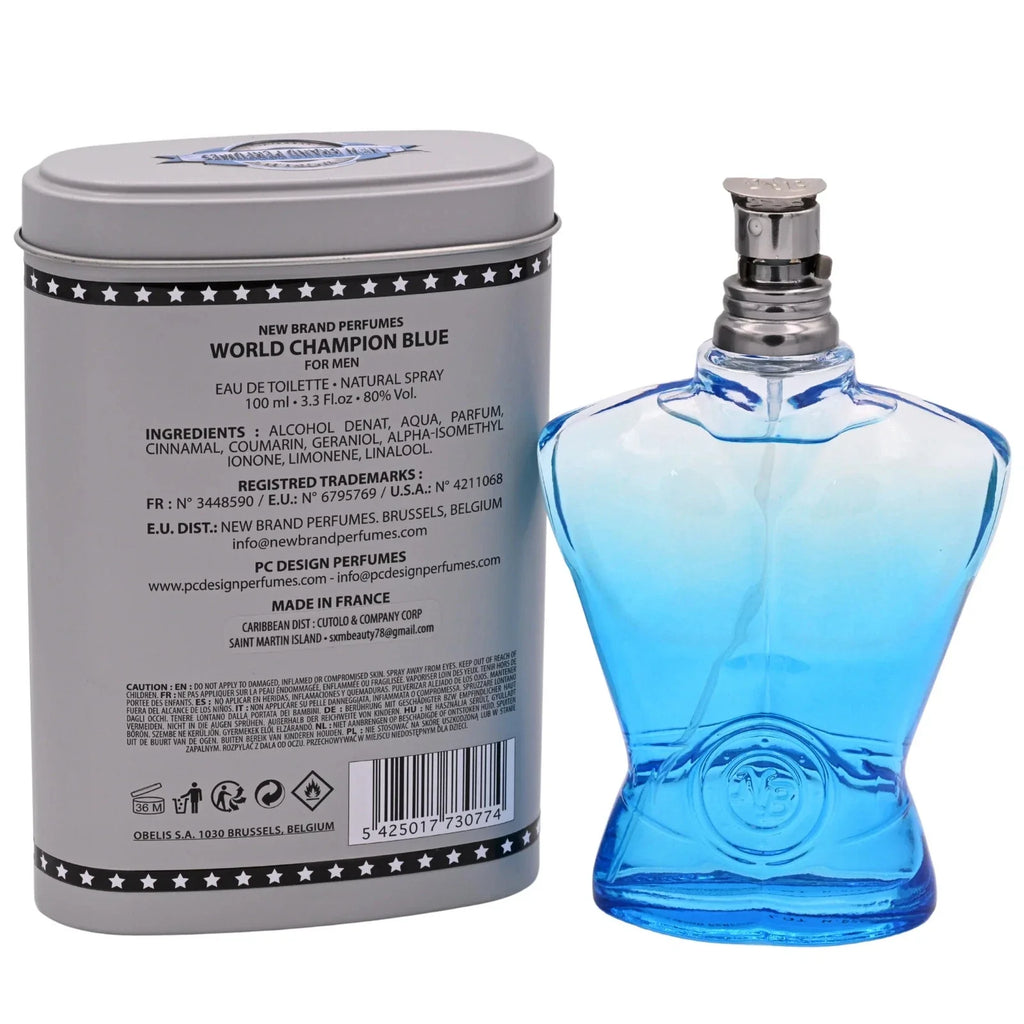World Champion Blue by New Brand Cologne for Men EDT 3.4 oz