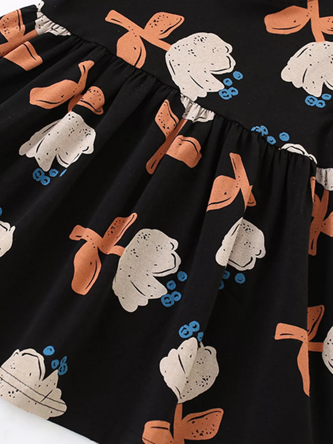 Children's Floral Print Short Sleeve Dress