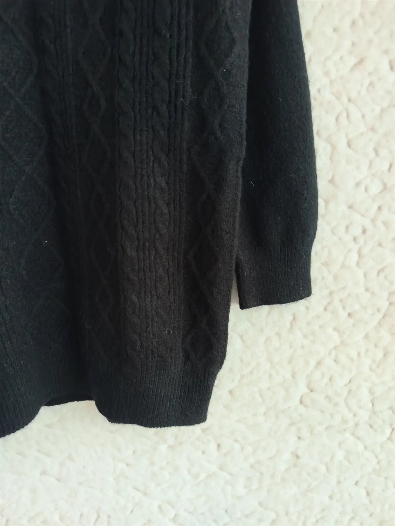 Texture Zip Collar Long Sleeve Sweater