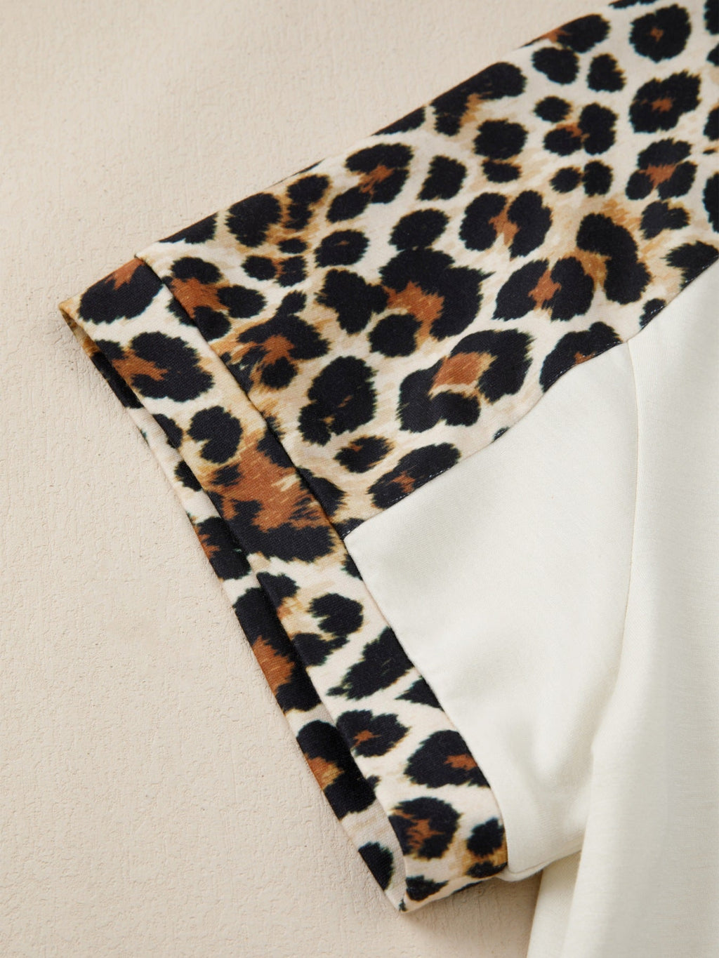 Leopard Print Raglan Sleeve Blouse