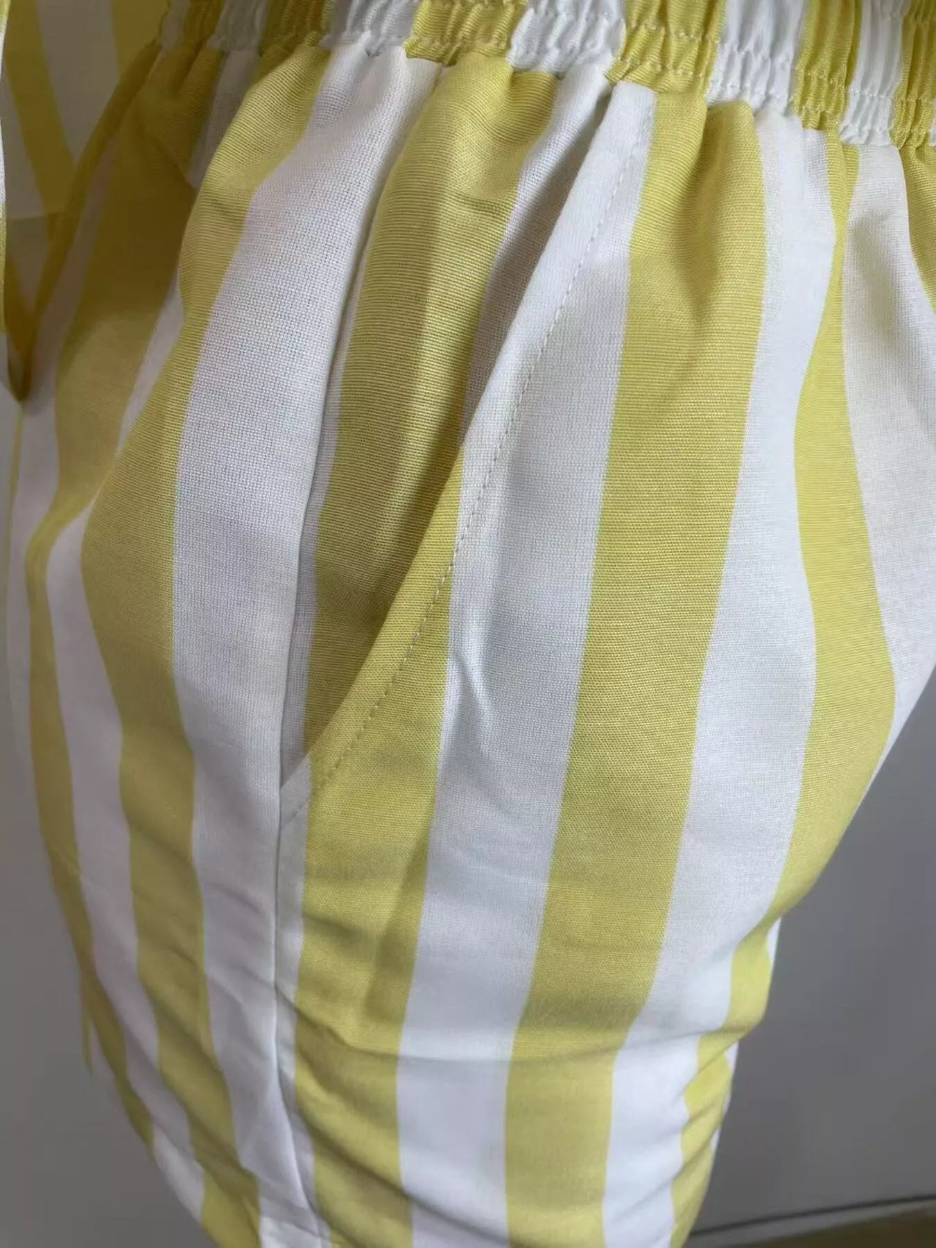 Striped Button Up Top and Shorts Set