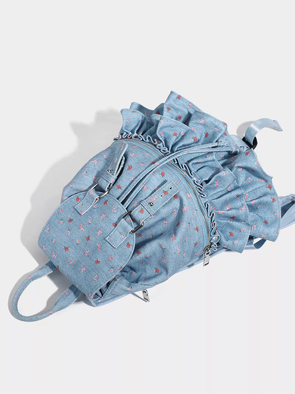 Floral Ruffle Backpack Bag