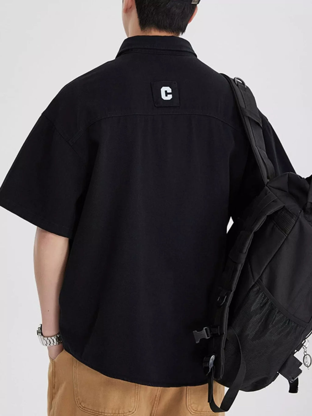 Men's Full Size Button Down Oversized Short Sleeve Shirt Plus Size