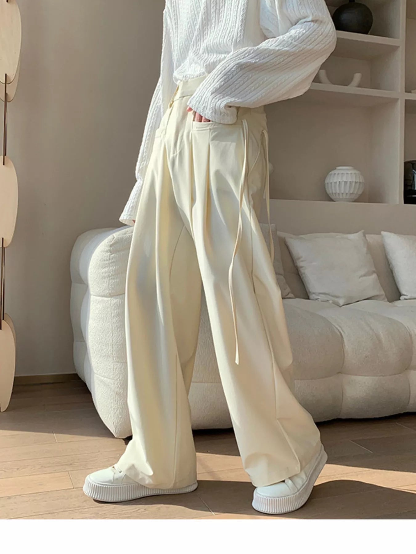 Men's Full Size Wide Leg Pleated Casual Pants Plus Size