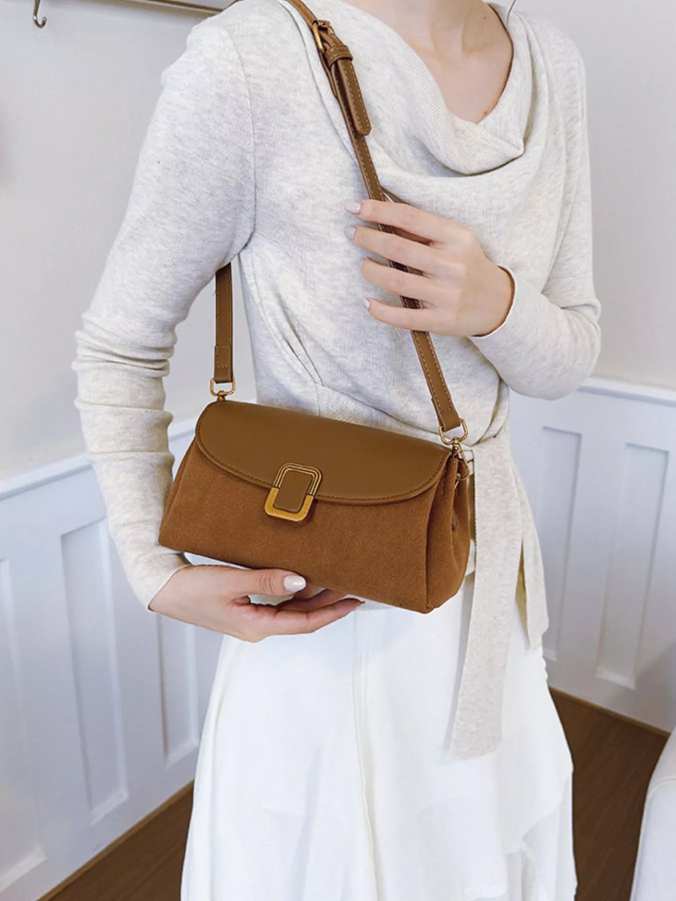 Buckle Flap Crossbody Bag