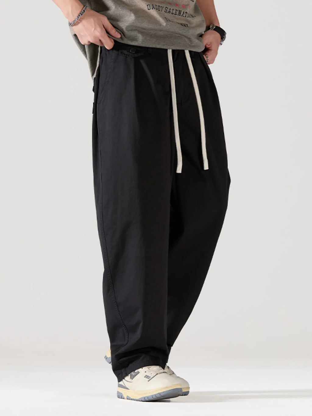 Men's Full Size Casual Loose Fit Drawstring Pants Plus Size