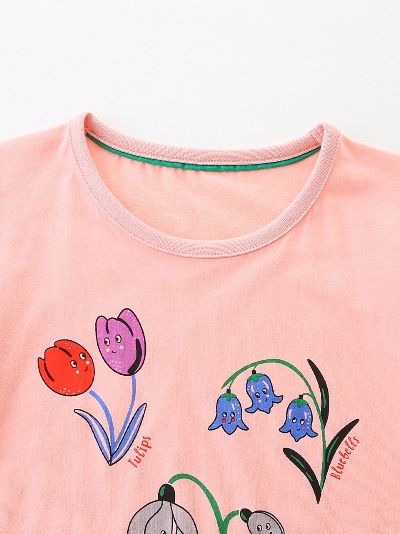 Children's Floral Print Crew Neck T-Shirt