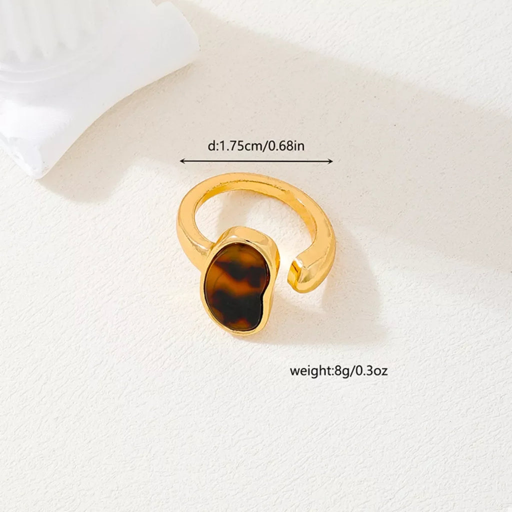 18K Gold-Plated Oval Open Ring