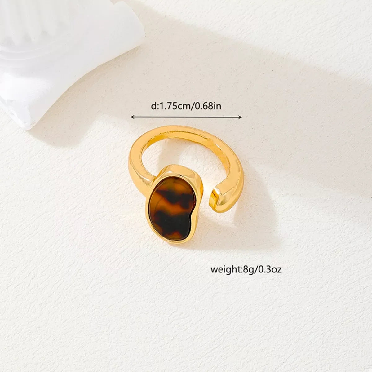 18K Gold-Plated Oval Open Ring