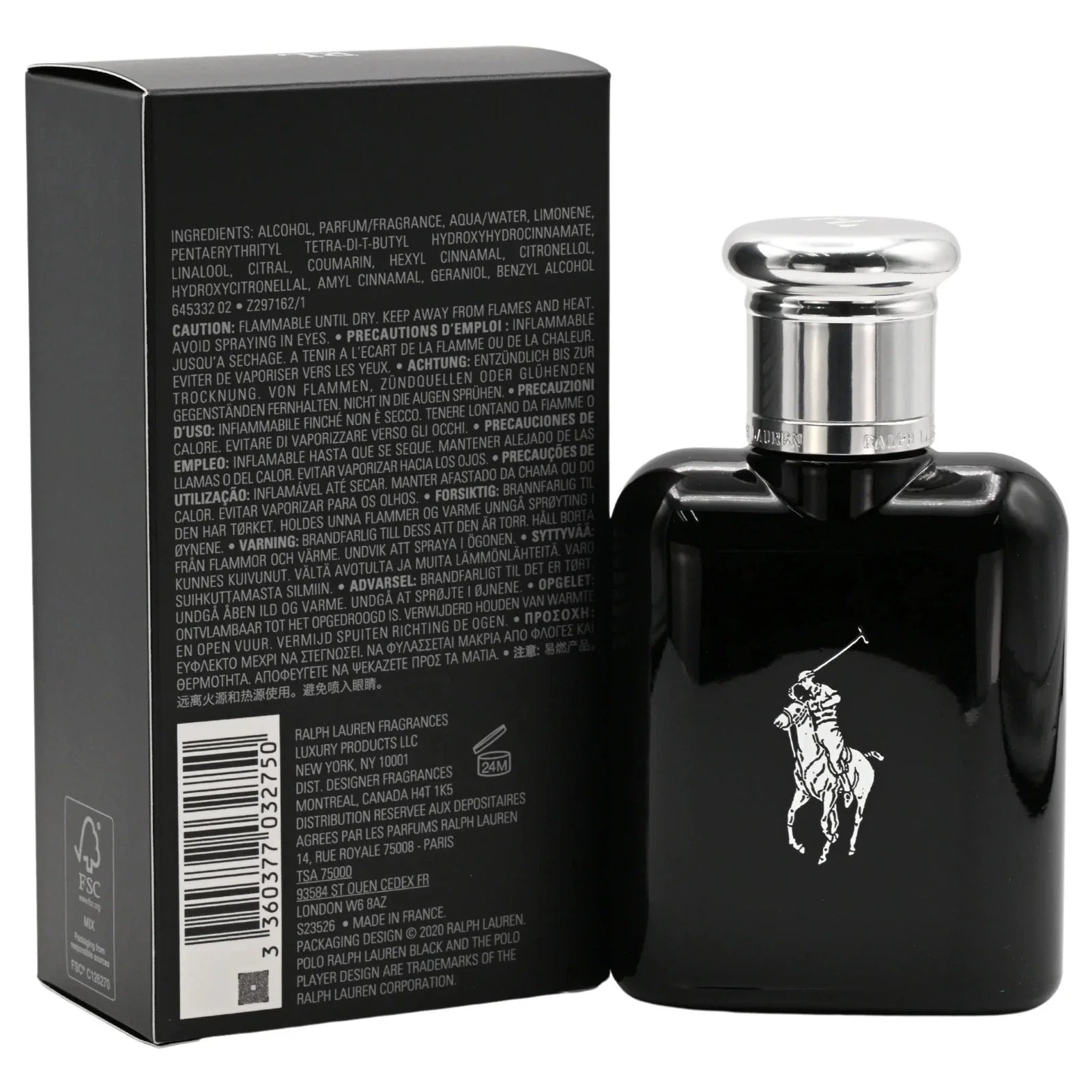 Polo Black by Ralph Lauren Eau De Toilette for Men 2.5 oz