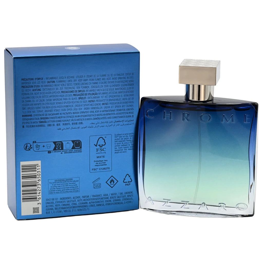 Azzaro Chrome Eau De Parfum Spray for Men 3.38 oz