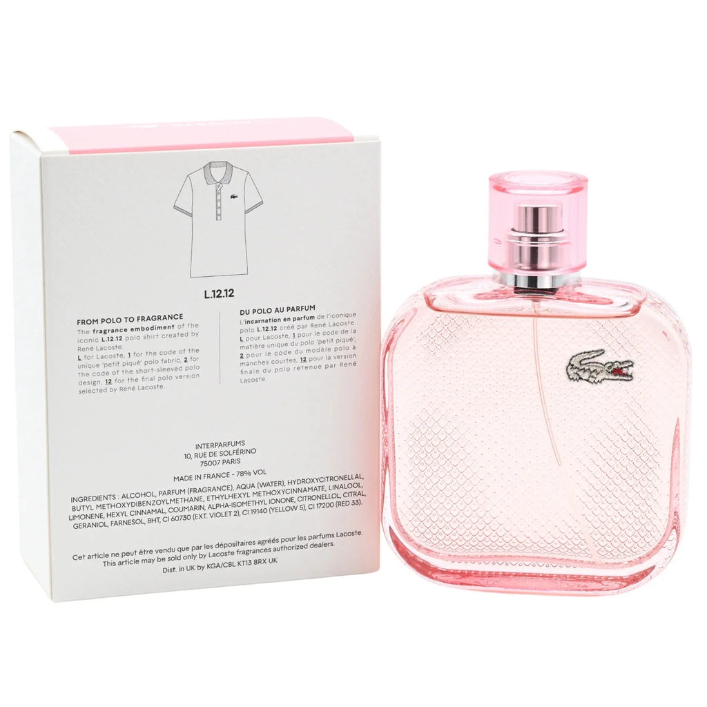 Lacoste L.12.12 Rose Sparkling for Women Eau De Toilette Spray 3.3 oz