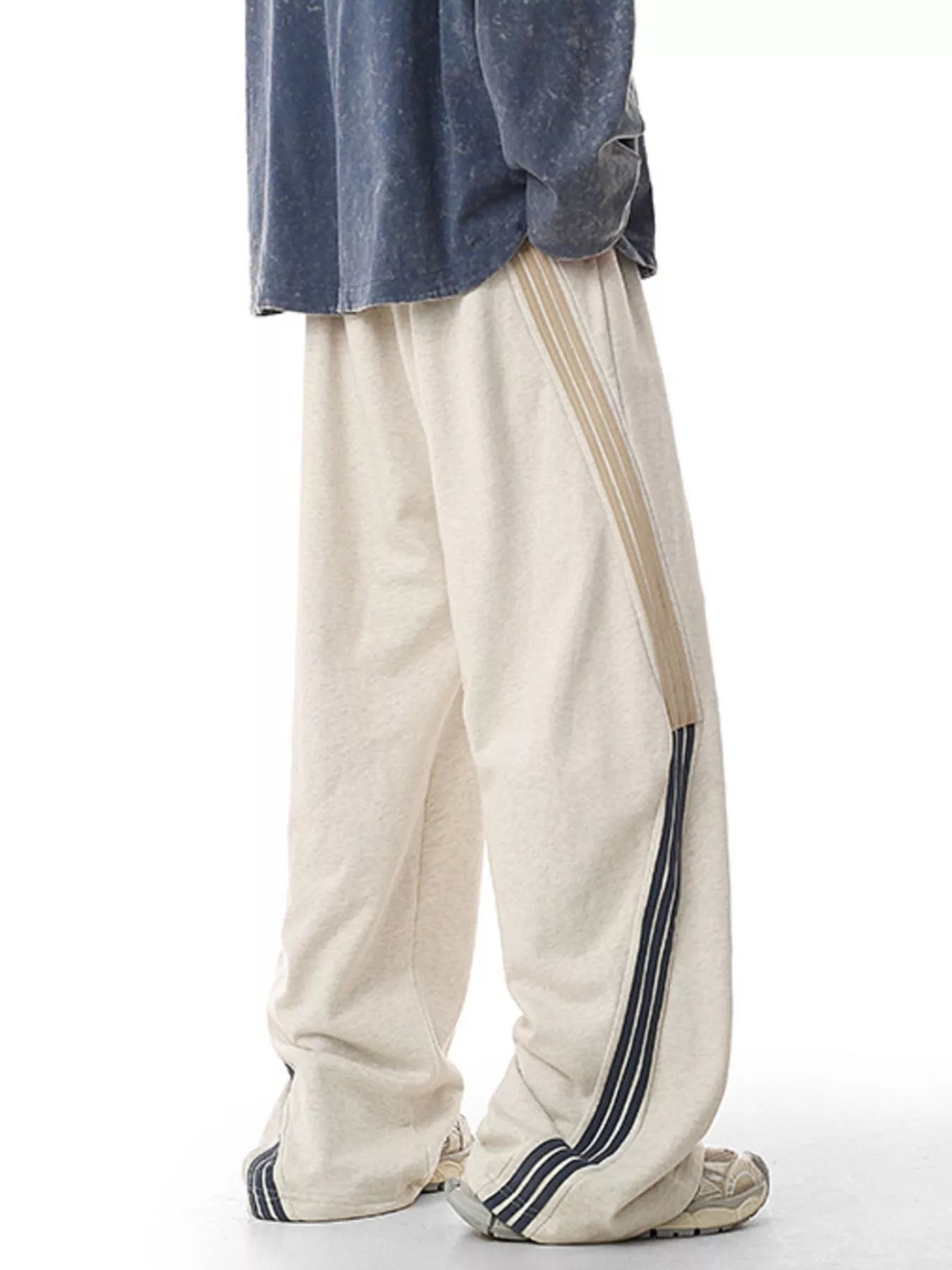 Men's Plus Size Side Striped Relaxed Fit Casual Pants