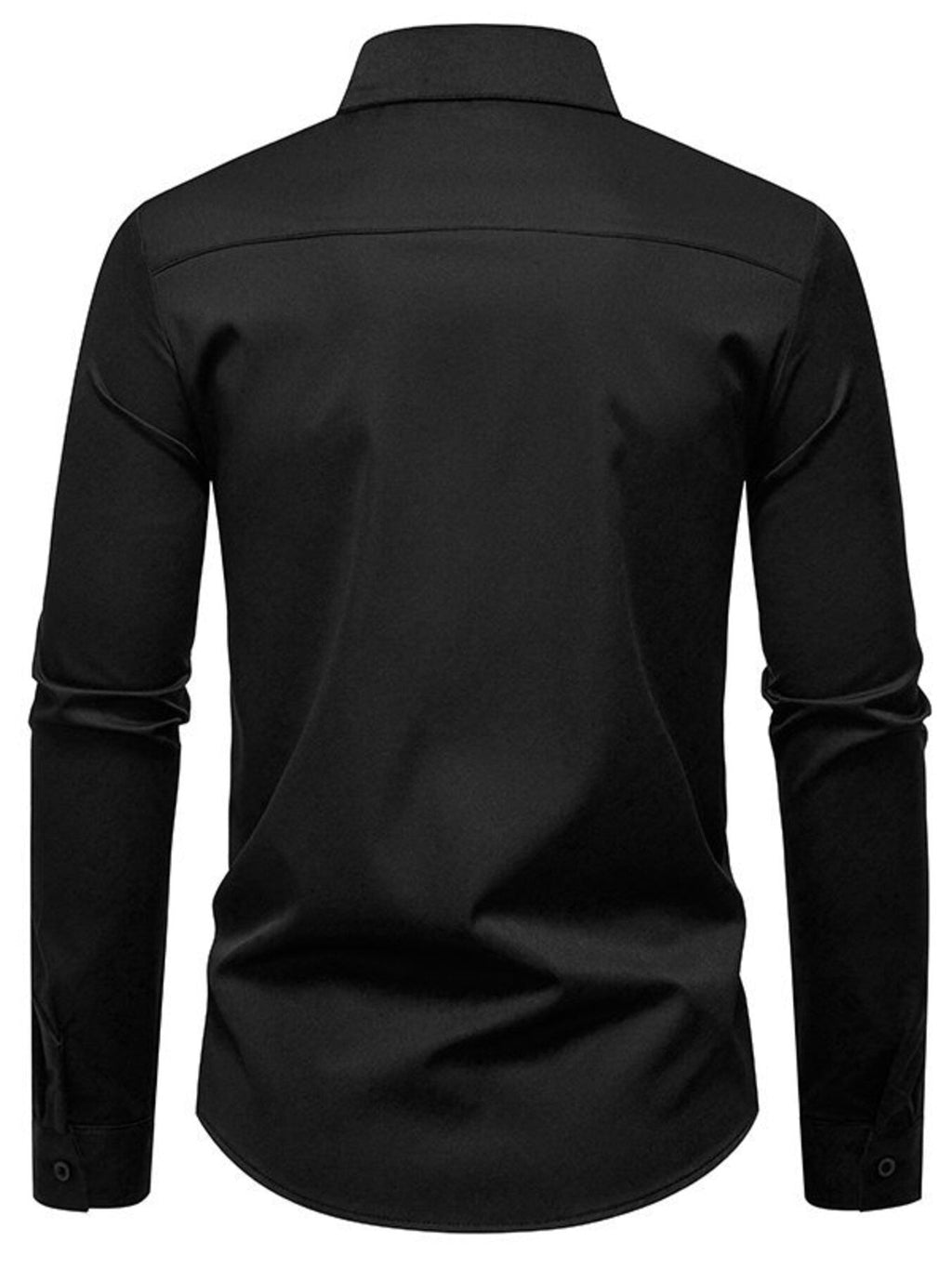 Men's Slim Fit Ruched Long Sleeve Shirt