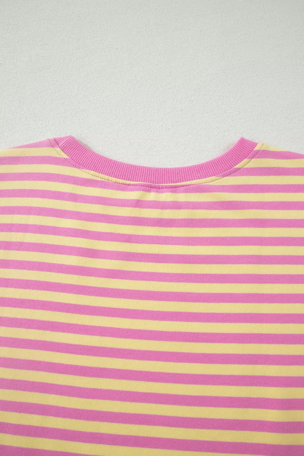 Striped Round Neck Tee and Shorts Casual Set