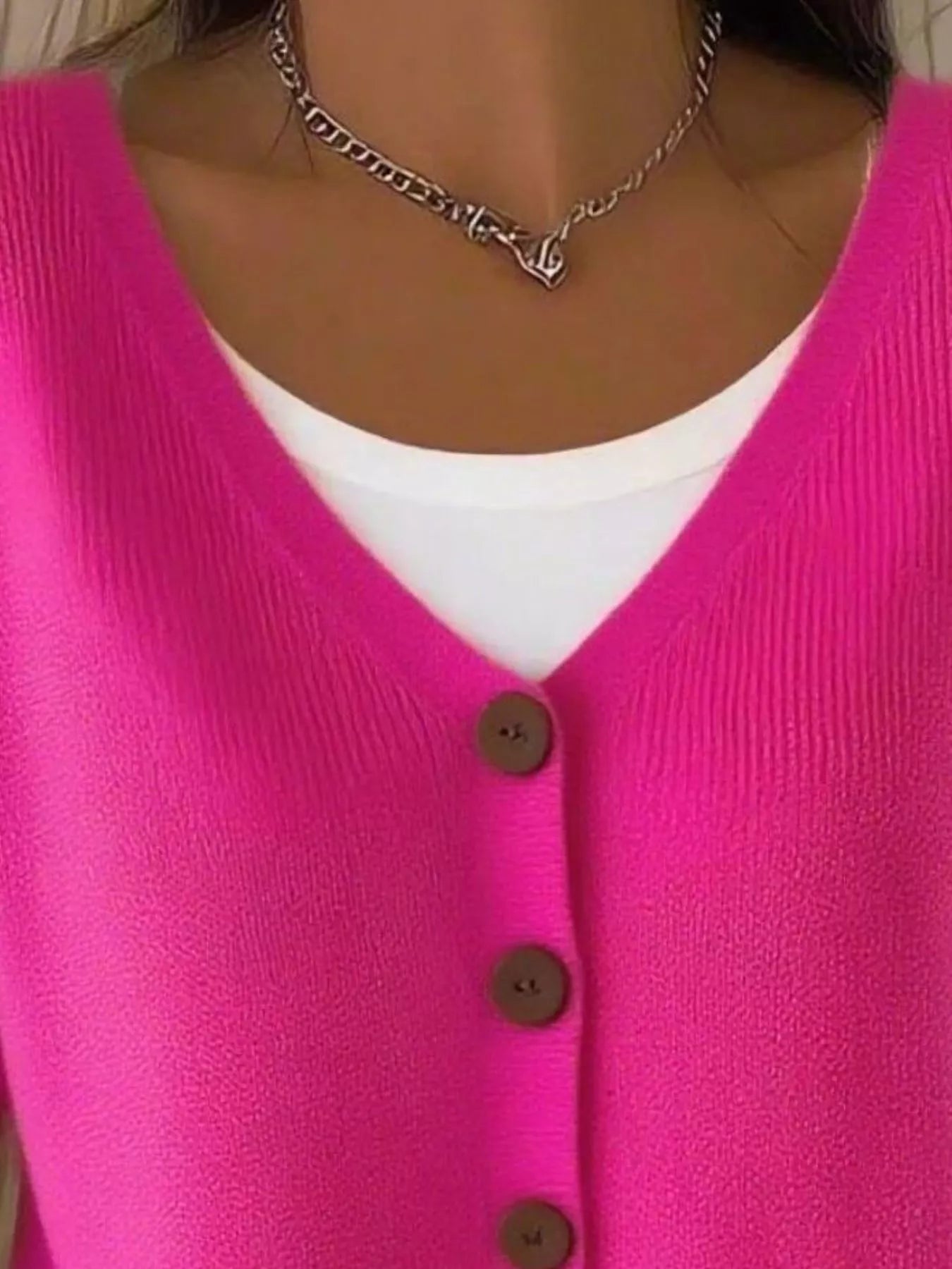 Full Size V-Neck Button-Down Knit Cardigan Plus Size