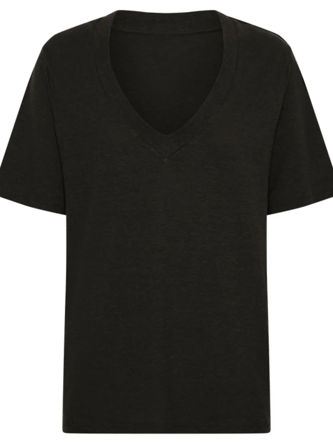 Solid V-Neck Short Sleeve T-Shirt