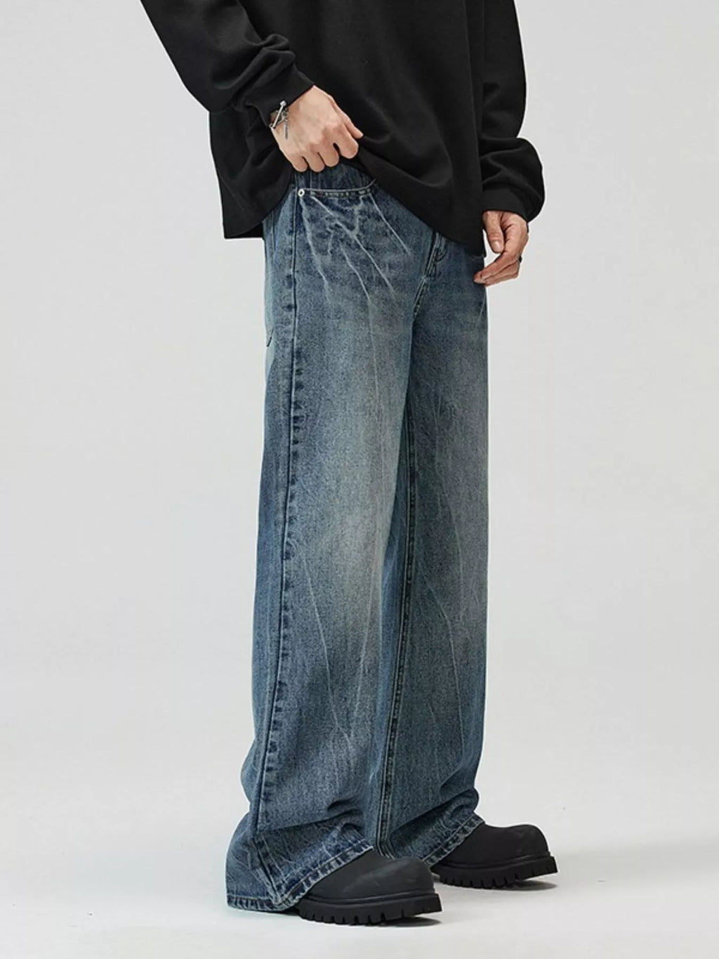 Men's Full Size Wide Leg Jeans Plus Size