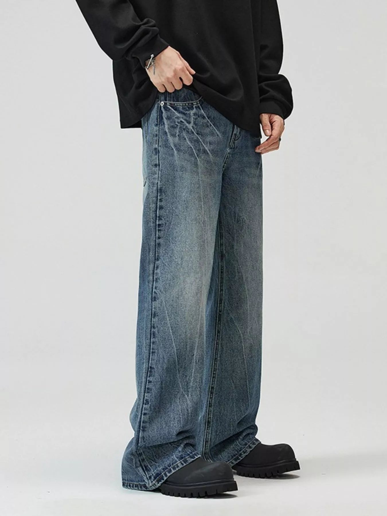Men's Full Size Wide Leg Jeans Plus Size