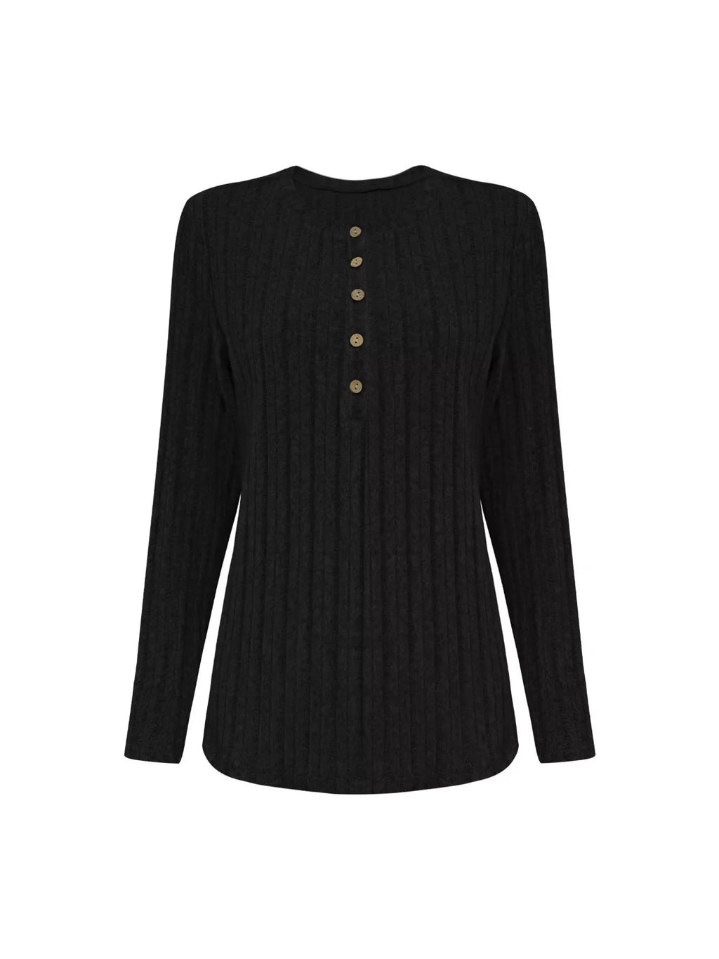 Plus Size Ribbed Knit Button-Front Top and Pants Set