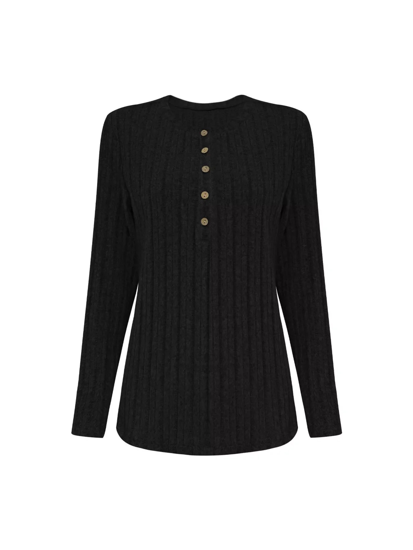 Plus Size Ribbed Knit Button-Front Top and Pants Set