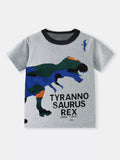Children's Dinosaur Graphic Round Neck T-Shirt