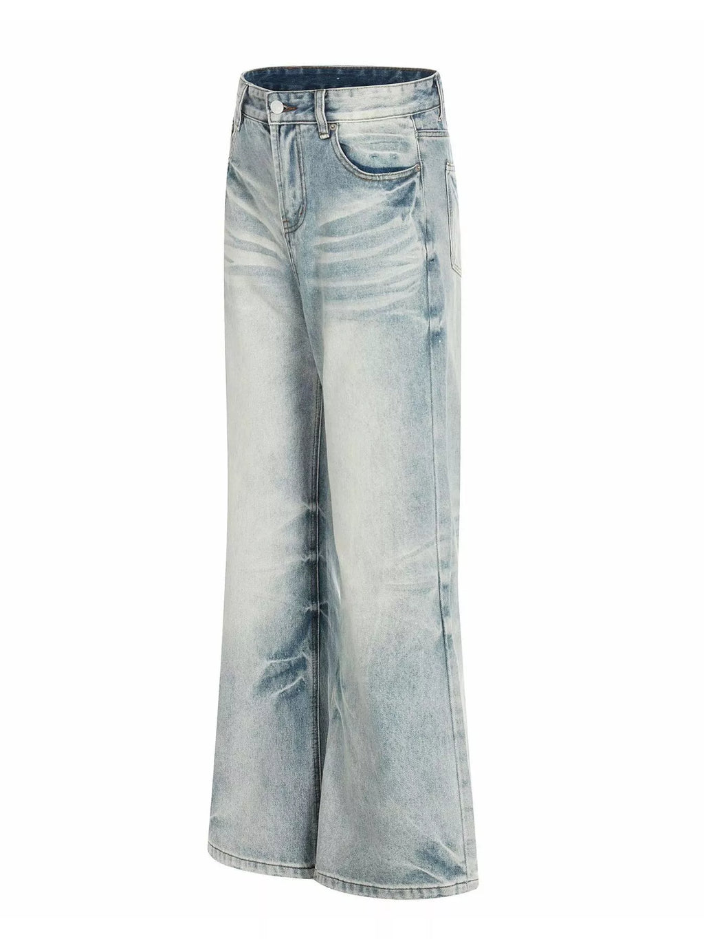 Men's Full Size Vintage Wash Wide Leg Jeans Plus Size