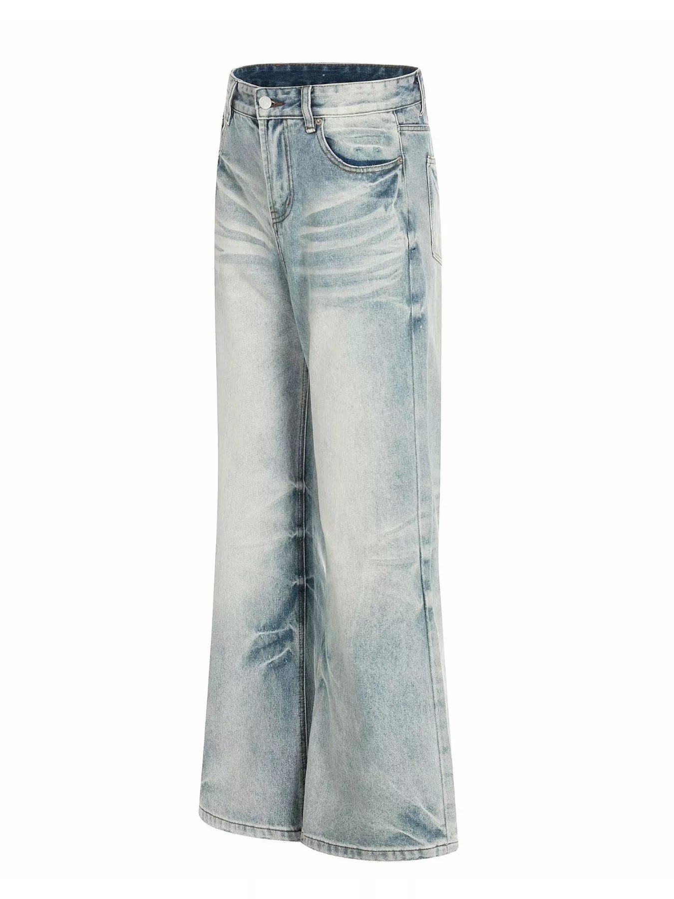 Men's Full Size Vintage Wash Wide Leg Jeans Plus Size