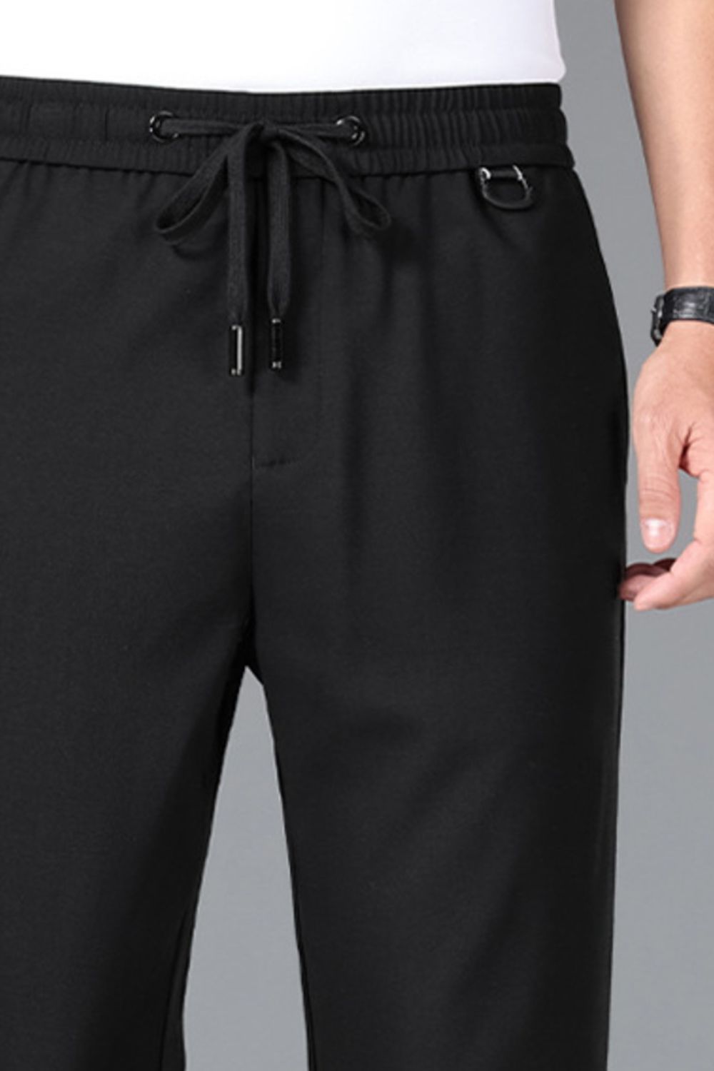 Men's Plus Size Casual Drawstring Straight-Leg Pants