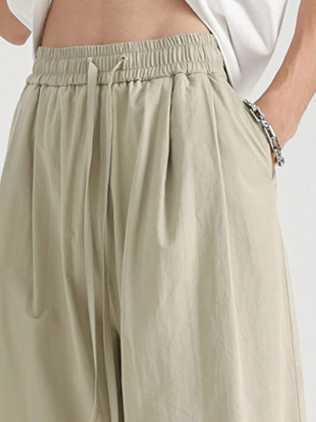 Men's Plus Size Drawstring Wide Leg Pants