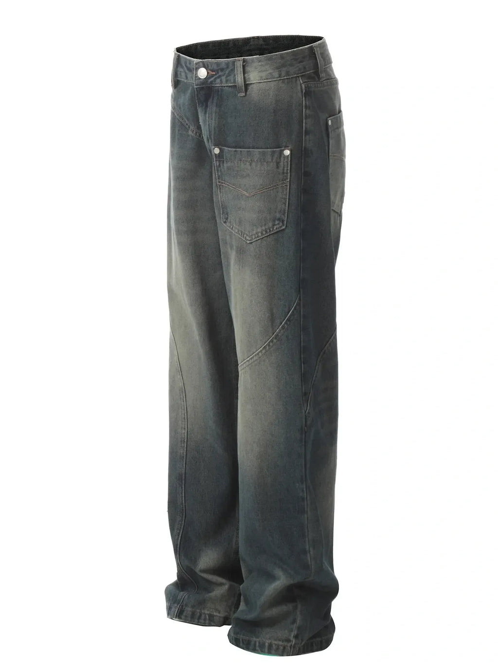 Men's Washed Wide Leg Jeans